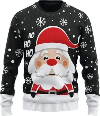 Produktbild von JAP Christmas Santa - Lustiger Hässlicher Weihnachtspullover Für Damen und Herren Ugly Christmas Sweater - Schwarz 11-13Y