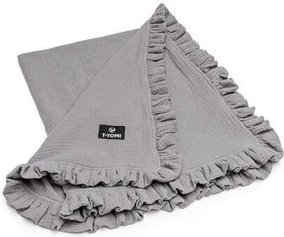 Produktbild von Musselindecke für Babys, 80 x 100 cm, modernes Design mit einer Rüsche