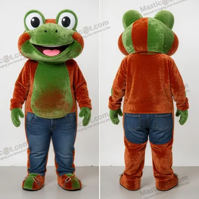 Produktbild von Rostbrauner MASTICOT Frosch-Maskottchen mit großen Augen
