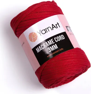 Obrázek produktu pro Yarn Art Macrame Cord 3 mm 85 m 773 Red Šňůra