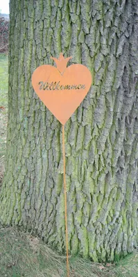 Produktbild von Gartenstab, Willkommen, Welcome Rankstab,  Eisen , Rost , 117 cm