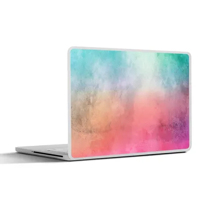 Produktbild von MuchoWow® Laptop Aufkleber Sticker Cover Aquarell - Rosa - Lila - Grün 30x22 cm - Laptop-Sticker