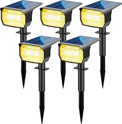 Produktbild von LOTMOS Solar Spotlight Outdoor -Verwendung [5 Stück/72LED], 3 Modi IP67 wasserdichte Gartenleuchten, 3000 K können wandmontierte Lichter sein, Zäune,