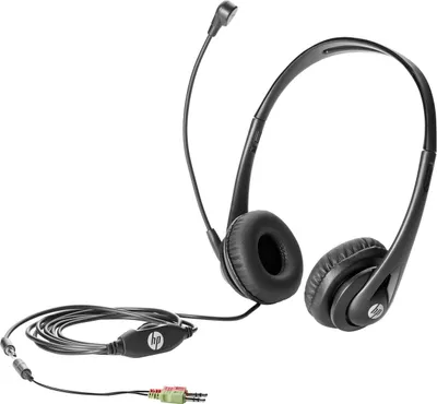 Produktbild von HP Business Headset v2, Kabelgebunden, Anrufe/Musik, 459 g, Kopfhörer, Schwarz
