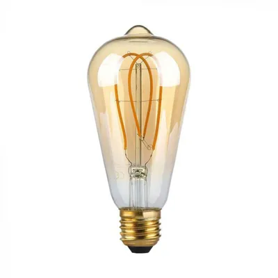 Produktbild von V-TAC VT-2066 LED-Glühbirne 5 W E27 ST64-Filament, Vintage-Effekt, bernsteinfarbenes Licht, 1800 K – 217220