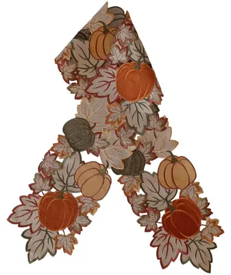 Immagine prodotto di Runner da tavola DORA zucche e foglie autunno poliestere 20 x 160 cm