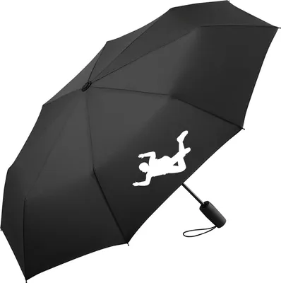 Produktbild von Huuraa Regenschirm Skydiving Silhouette 98cm Schwarz Sturmfest Taschenschirm Geschenkidee