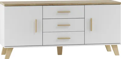 Produktbild von Furniture24 Kommode Lotta, 2 Türiger Wohnzimmerschrank, Sideboard mit 4 Schubkästen