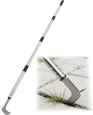 Productafbeelding van Voegenkrabber en Onkruidsteker - Metaal-Zilver - 145 cm - Roestvrij Staal - Voor Tuin en Terras