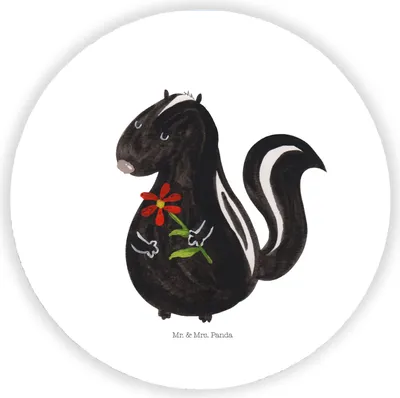 Produktbild von Mr. & Mrs. Panda magnet Stinktier Blume - Weiß - Geschenk, Träume, für magnettafel, Kühlschrankmagnet, Whiteboard, Skunk, Stinker, Raubtier, kühlschrank, Notizhalter