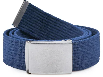 Image de Ceinture pour homme Ladeheid en tissu P10 (bleu marine et argent, 120 cm (longueur totale 130 cm))
