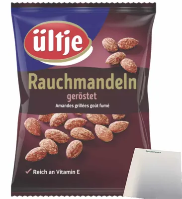 Produktbild von Ültje Rauchmandeln geröstet & gesalzen (150g Packung) + usy Block