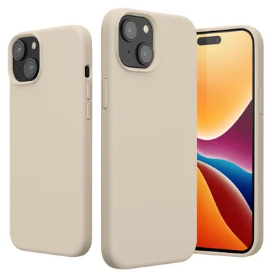 Produktbild von kwmobile Handyhülle für iPhone 15 Hülle, für iPhone 15 Case - Hülle Silikon - kabelloses Laden - Creme