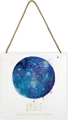 Immagine prodotto di Summer Thornton - Blocco di legno, Sagittario PM5136 (20 cm x 20 cm x 2,7 cm) (Bianco/Blu)