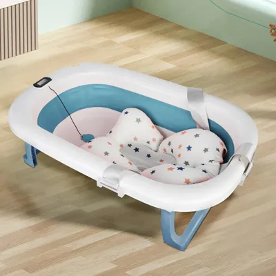 Immagine prodotto di Vaschetta da bagno per neonati - Vaschetta pieghevole - Plastica PP - Per neonati da 0 a 6 mesi - Modello YE580174 - Azzurro