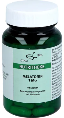 Image de Green Line Nutritheke, capsules de mélatonine, 1 mg, boîte de 90 capsules