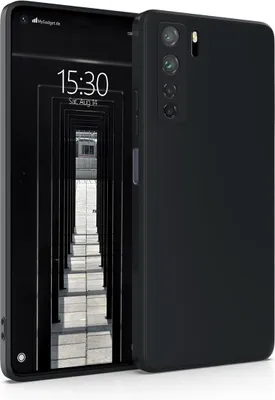 Produktbild von Hülle für Huawei P40 Lite 5G - Handyhülle mit Kameraschutz Cover aus Silikon in Schwarz