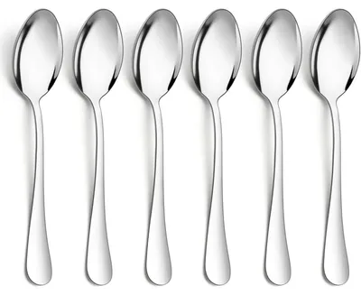 Produktbild von Esslöffel Edelstahl 6er Set 20,5cm Suppenlöffel Tafellöffel Hochglanzpoliert Spülmaschinenfest