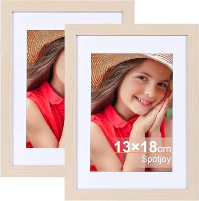 Produktbild von Fotorahmen 13x18cm Holzrahmen 2er-Set Passepartouts Spotjoy