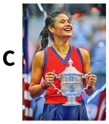 Produktbild von Tennis Spieler Jubel Sieger Pokal · Geschenkidee · Deko Print ohne Rahmen · Motiv C · 60 × 90 cm