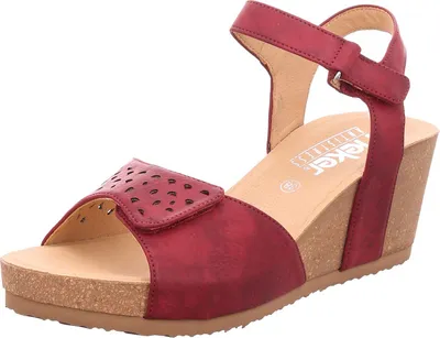 Produktbild von Rieker Damen V8355-35 Plateausandalen bordeaux (Größe: 39)-