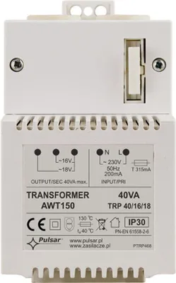 Immagine prodotto di TRASFORMATORE Pulsar AWT150 40VA/16V/18V TRP