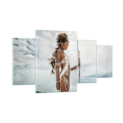 Produktbild von Bilder auf glas - 4 Teile - Brennen Mann Frau - 160x90cm - Glasbilder - Wandbilder - Bilder - zum Aufhängen bereit - Wanddekoration aus Glas - Glas Bilder - Wandbild auf Glas - GDL160x90-4275