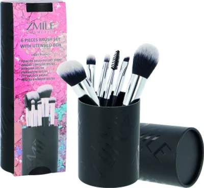 Produktbild von ZMILE Cosmetics Gift Box 'YOUR UTENSILO' Brushes Brush Set 6 Pieces Synthetic Hair Vegan Cosmetic Brushes