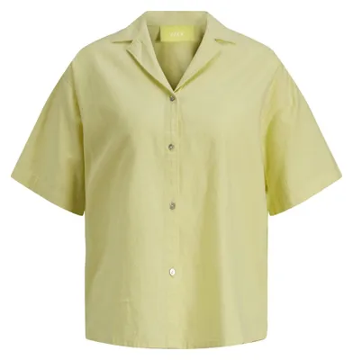 Imagen del producto de JJXX Jack & Jones, camisa/blusa de lino cómoda para mujer, modelo Jxlisa Ss, color amarillo "Elfin", talla L