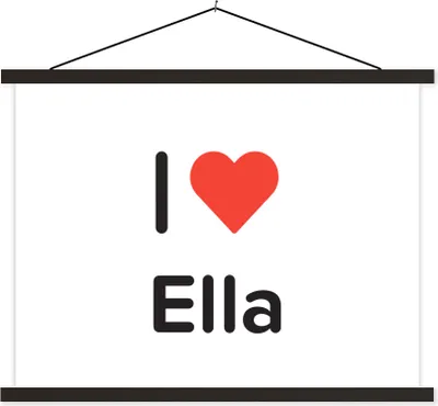 Produktbild von MuchoWow® Textilposter Ich liebe - Ella - Mädchen 60x45 cm mit schwarzem Rahmen - Poster Schlafzimmer