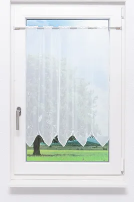 Produktbild von Scheibengardine Plauener Spitze - Kringel  (Bx H) 113.40cm * 80cm Gelb/hellgelb