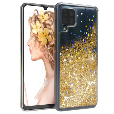 Produktbild von EAZY CASE - Glitzer Hülle kompatibel mit Samsung Galaxy M22 / M32 / A22 4G Glitzer Schutzhülle, Soft Case, Backcover Transparent mit Motiv