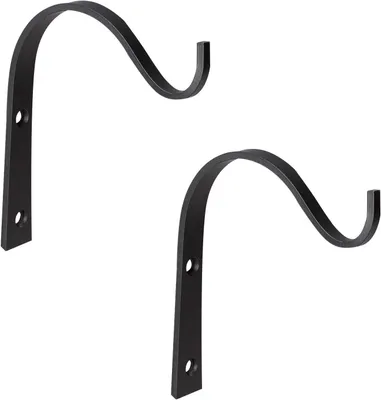 Imagen del producto de Ganchos de hierro forjado, 2 unidades, 11,4 x 7,5 cm, para macetas