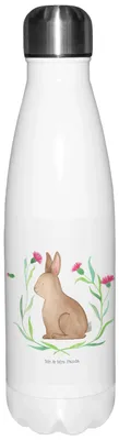 Produktbild von Mr. & Mrs. Panda Thermos Hase Sitzen - Weiß - Geschenk, Thermosflasche, Trinkgefäß, Trinkflasche, Ostergrüße, thermosflaschen, Grüße, trinkflaschen, Osterdeko, Ostern