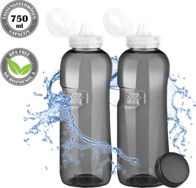 Produktbild von 2x Kavodrink Classic Sport Trinkflasche 0,75 Liter schwarz