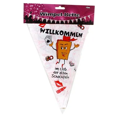 Produktbild von 1 Wimpel - Girlande " Alte Schachtel ", 10m Girlanden Geburtstag Party