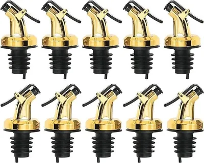 Produktbild von Ausgießer für Flaschen Gold mit Verschlusskappe in 10er Set