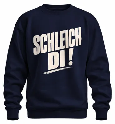 Immagine prodotto di Maglietta con cappuccio, stile bavarese, con scritta divertente, in dialetto bavarese, tono sarcastico, colore blu navy, taglia L