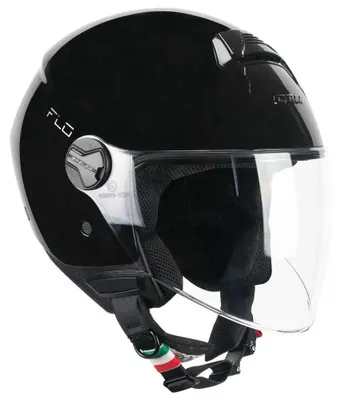 Zdjęcie produktu dla Kask Jet CGM 167A FLO Mono czarny błyszczący długi daszek rozmiar S