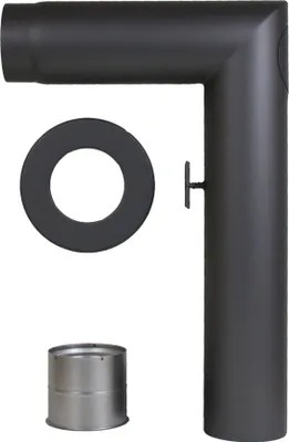 Produktbild von CONFUEGO Ofenrohr-Set 1x abgewinkelt (1x 90°) | Premium gußgrau ø 150 mm