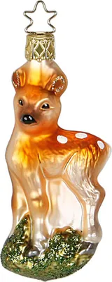 Produktbild von Christbaumschmuck Rehkitz Glas 9cm braun, 1 Stück