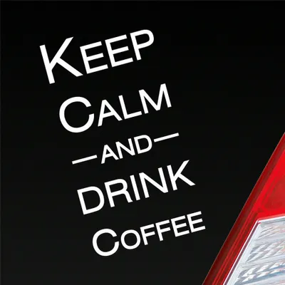 Produktbild von Auto Aufkleber Keep calm and drink coffee 15x4 cm Weiss Matt Sticker Heckscheibenaufkleber