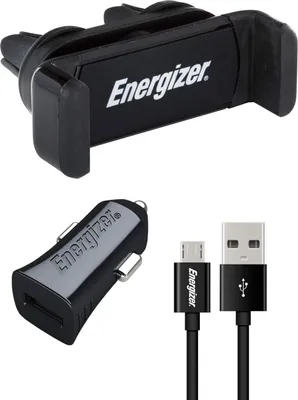 Produktbild von Smartphone-Halterung fr Lftungsgitter mit Ladegert und Micro-USB-Kabel
