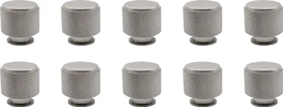 Produktbild von Natural Goods Berlin Möbelgriff TROMMEL, Möbelknopf, Schrankgriff, Knauf für Schublade und Tür, Silber, 10 Stück