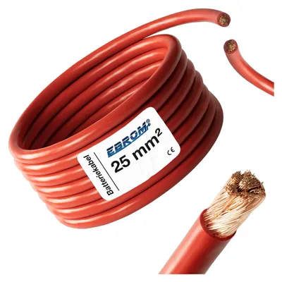 Produktbild von 3 Meter Batteriekabel ROT H07V-K 25 mm² - Batterie Kabel - 99,9% OFC Kupfer - 3 m (3M) 25mm2