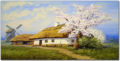 Produktbild von Coloray Bild aus Acryl 100 cm x 50 cm - Gehärtetes Acryl Acrylblock mit Bild Wohnzimmer Küche Dekoration Wanddekoration - Gemälde Dorfhütte