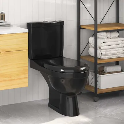 Produktbild von vidaXL Toilette mit Spülkasten Schwarz