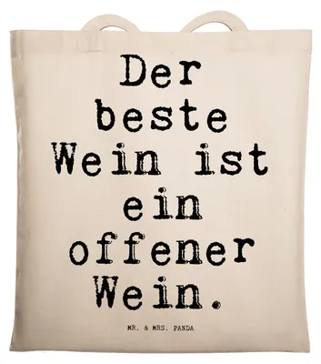 Produktbild von Mr. & Mrs. Panda Schultasche Der beste Wein ist... - Transparent - Geschenk, Jutebeutel, Weintrinker, einkaufsshopper, Sprüche, Tote Bag, Laptoptasche, schöner Spruch