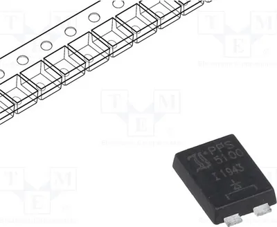 Immagine prodotto di 3x Diodo: Diodo raddrizzatore Schottky SMD, 5A, 100V, PowerSMD PPS5100, diodi Schottky