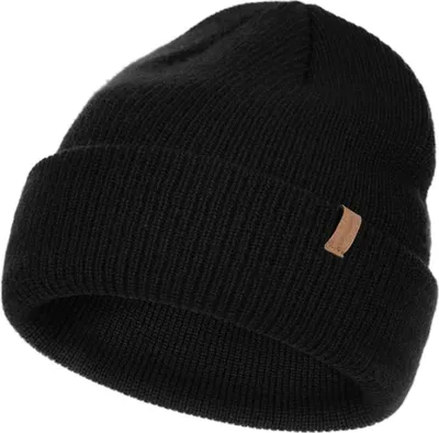 Produktbild von Wintermütze für Herren und Damen, mit Fleece gefütterte Mütze, weiche, warme Strickmütze, Skimütze mit Bündchen – Grau